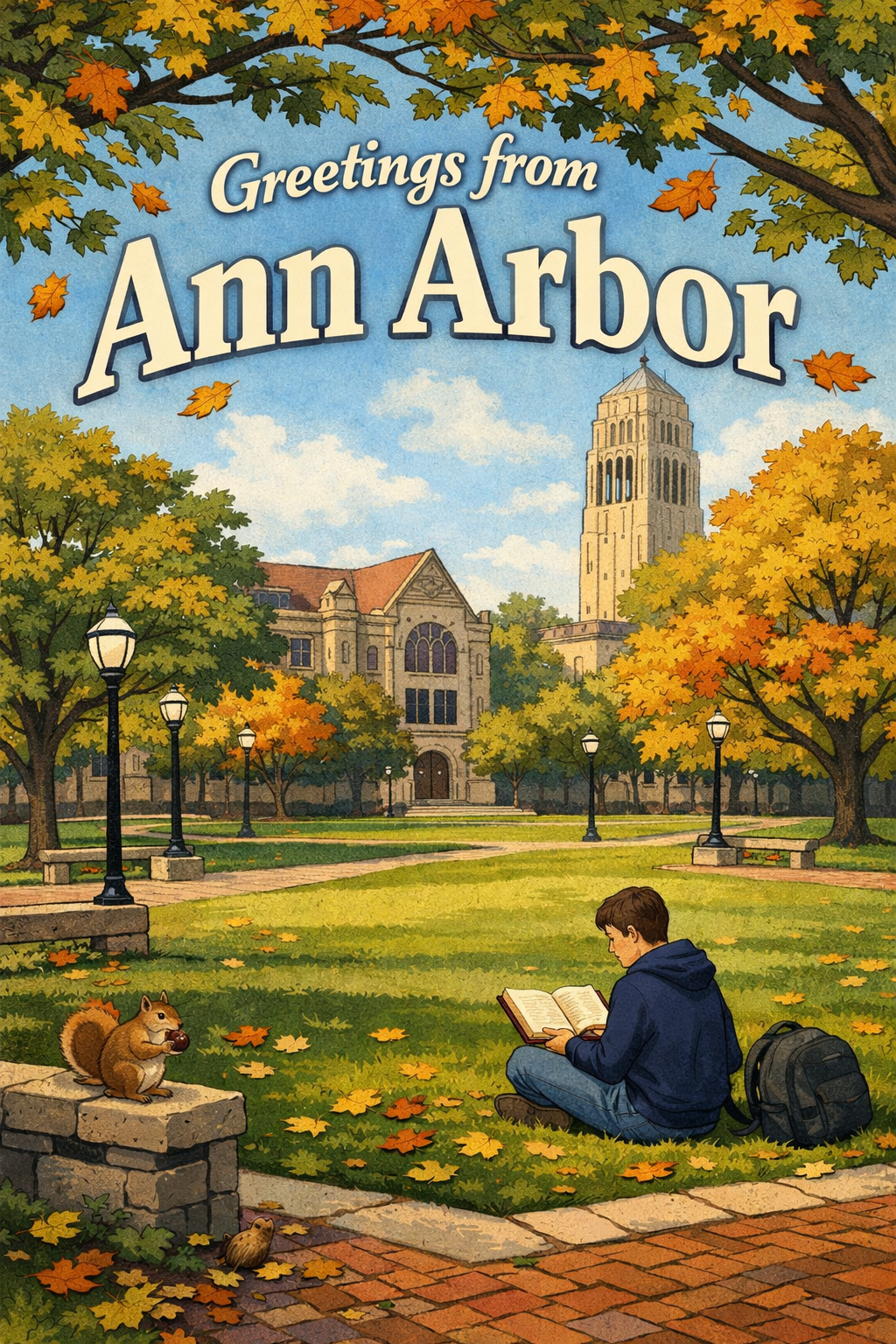 Ann Arbor, Michigan postcard