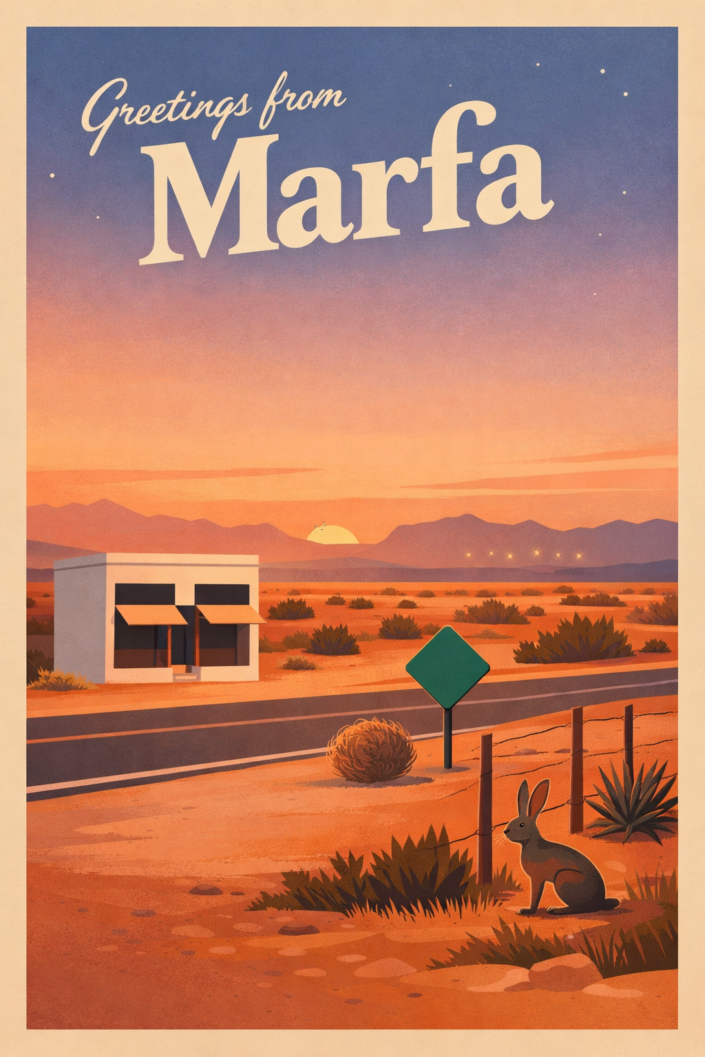 Marfa, Texas postcard