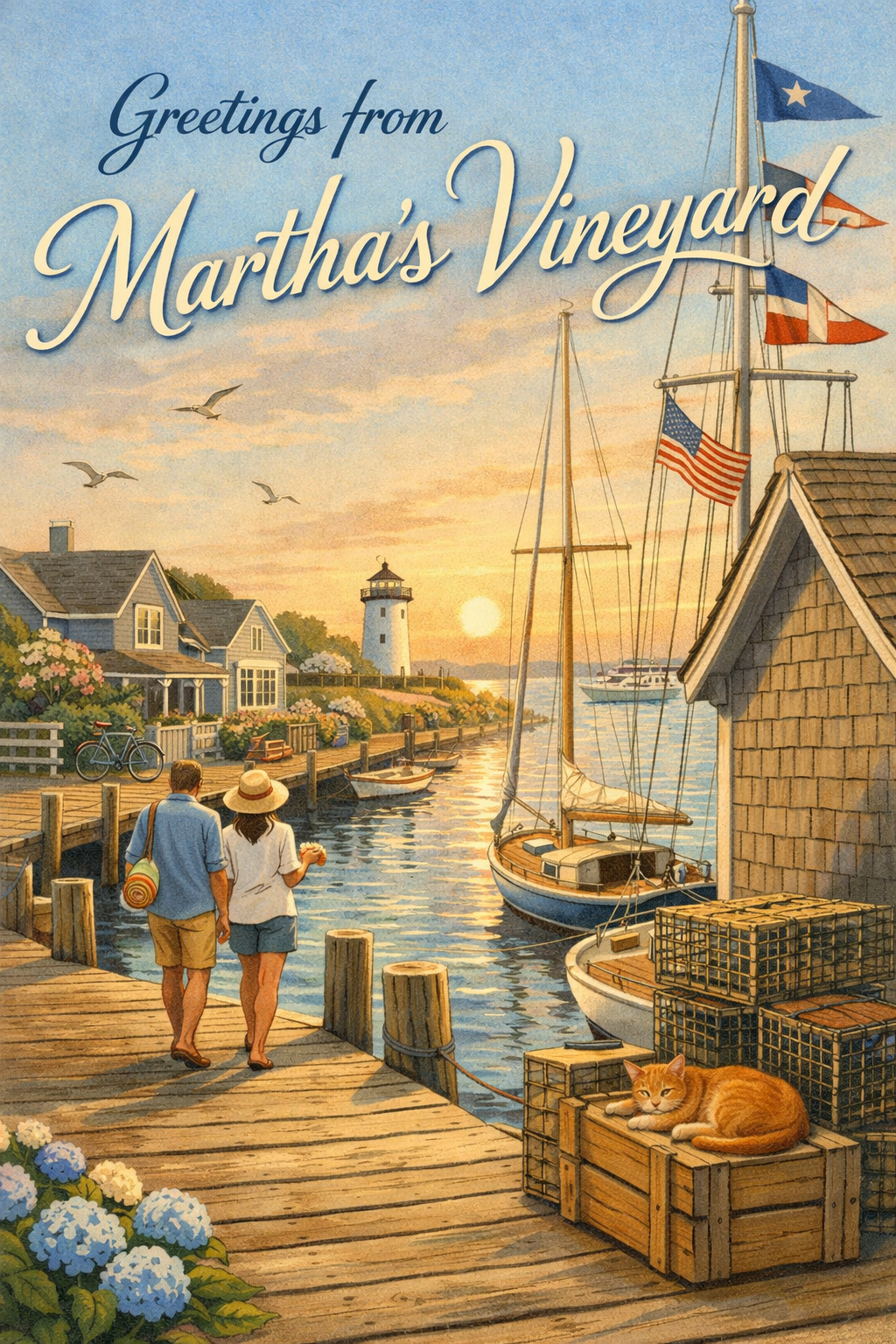 Martha's Vineyard, Massachusetts postcard